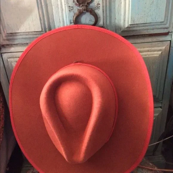 NEW! Wyeth rust wool rancher NWT Wyeth Ribboned Wool Rancher One Size Rust | eBay main image 2